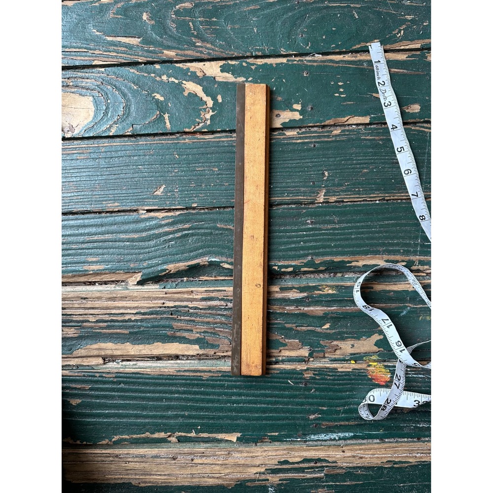 Vintage Eberhard Faber 8 Inch Wood Ruler Metal Edge Made in USA E Faber A3501